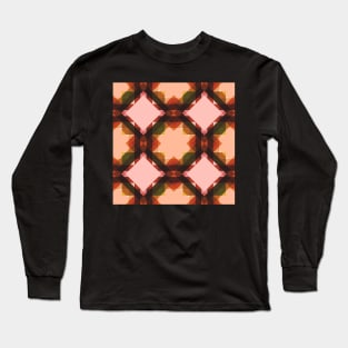 Mid Mod Star Quilt Peach and Green Long Sleeve T-Shirt